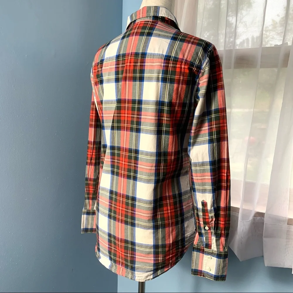 J. Crew Festive Plaid Button Down Shirt - Picture 5 of 8